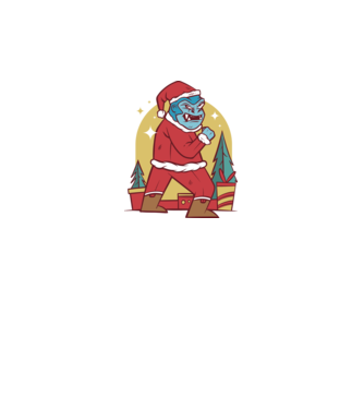 Gorila Santa model alb pe tricou