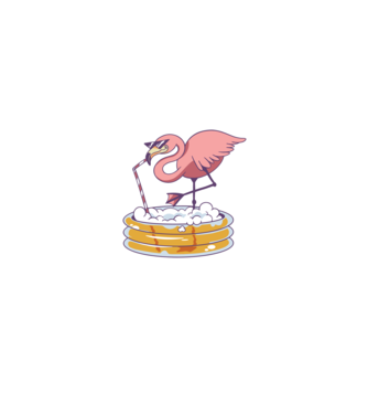 Flamingo cu bere model alb/roșu pe tricou