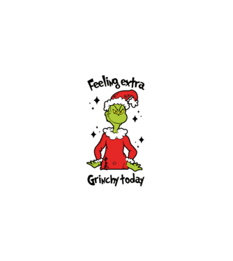 Feeling extra Grinchy today model alb pe tricou