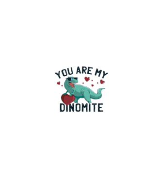 You are my Dinomite tricou cu dinozaur și inimă model alb/roșu pe tricou