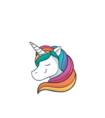Cap de unicorn model alb pe tricou