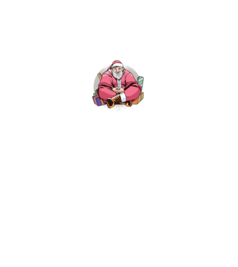 Santa Meditație model negru pe tricou