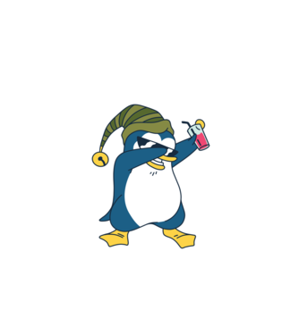 Pinguin DAB model negru pe tricou