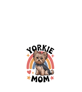 Yorkie Mom Alb model alb pe tricou