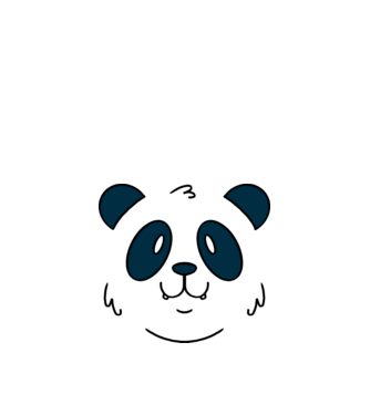 Cap de panda model alb pe tricou