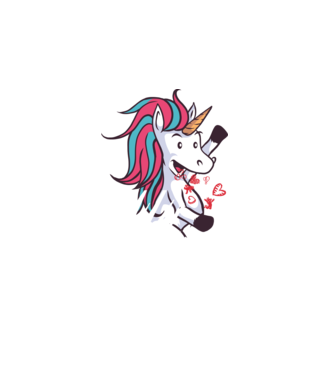 'Dragoste Unicorn pentru Valentine''s Day' model albastru închis pe tricou