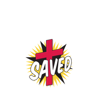 Saved Isus Cruce model alb pe tricou