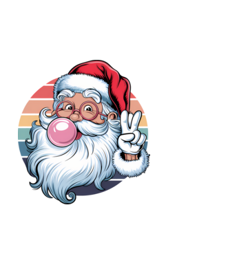 Bubble gum santa model negru pe tricou