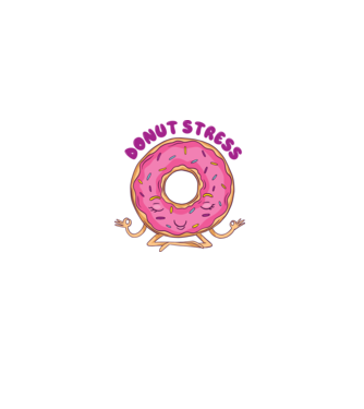 Donut Stress Gogoașă model liliachiu pe tricou
