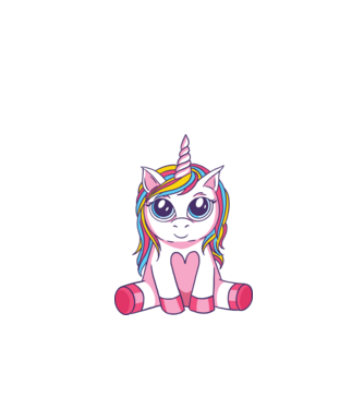 Unicorn drăguț model alb pe tricou