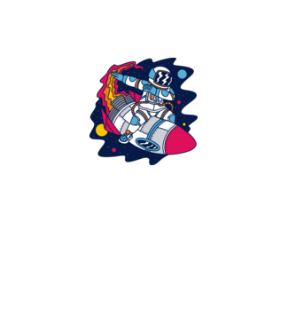 Astronaut DAB model albastru deschis pe tricou