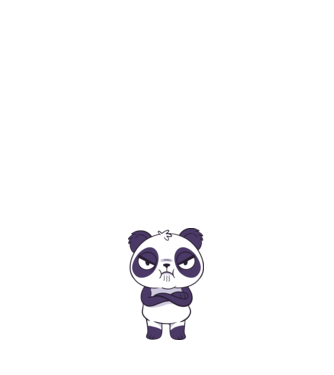 Panda furios model alb pe tricou
