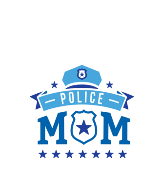 Mamă Polițist model alb pe tricou