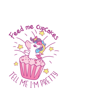 Unicorn Muffin model alb pe tricou