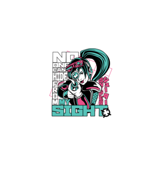 Anime Fată Lunetistă model negru pe tricou
