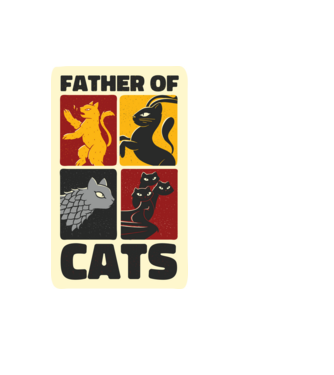 Father of Cats Game of Thrones parodie model negru pe tricou