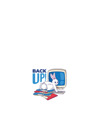 Back up bunny model negru pe tricou