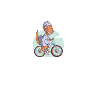 Dinozaur de T-Rex cu bicicletă model gri pe tricou