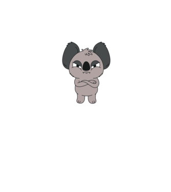 Koala Supărat model gri pe tricou