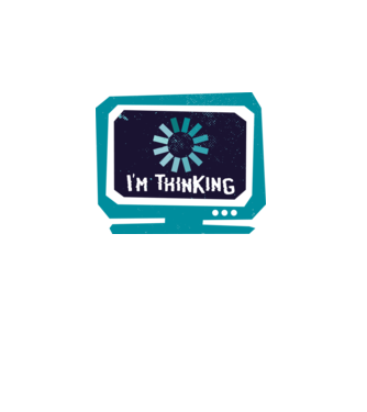 'I''m thinking Mă gândesc' model alb pe tricou