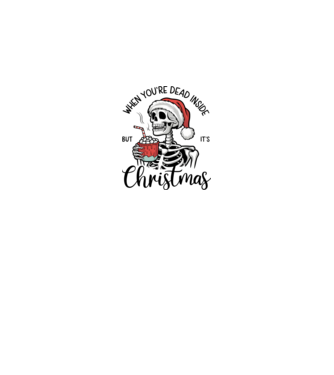 Dead inside, but it's christmas Alb model alb pe tricou