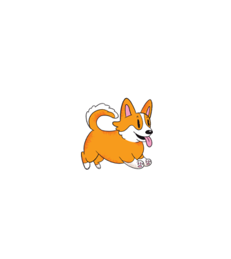 Tată de Corgi model negru pe tricou
