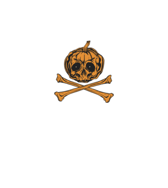 Dovleac craniu Halloween model negru pe tricou