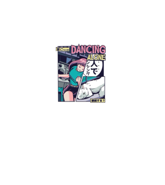 Anime Vaporwave Dancing Alone model roșu pe tricou