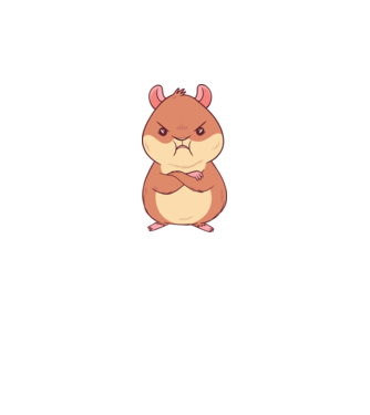 Hamster furios model gri închis pe tricou