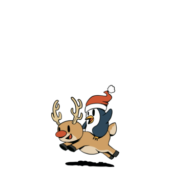 pinguin reindeer cristmas model alb pe tricou