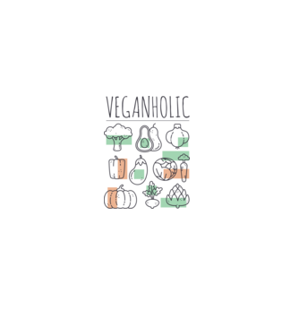 Veganholic model alb pe tricou