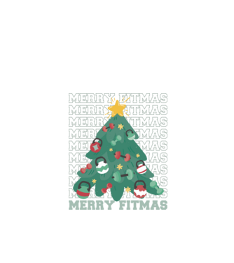 Merry Fitmas Fitmas Pom de Crăciun Fitness model negru pe tricou