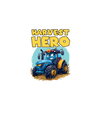 Harvest Hero Tractor model negru pe tricou
