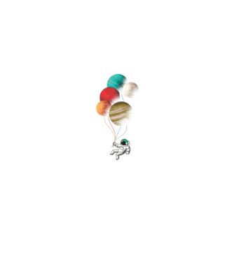 Astronaut Balloons baloane astronaut model negru pe tricou