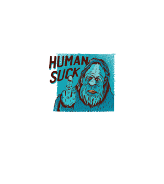 Human Suck - Yeti spune tricou amuzant antisocial model gri pe tricou