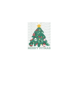 Merry Fitmas Fitmas Pom de Crăciun Fitness model negru pe tricou