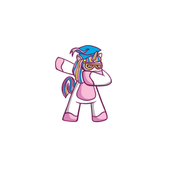 Unicorn Absolvent DAB model alb pe tricou
