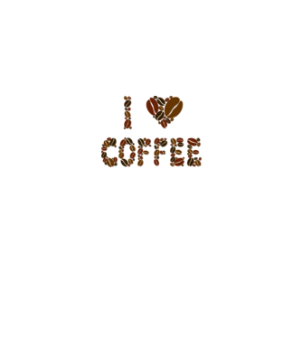 I Love Coffee model alb pe tricou