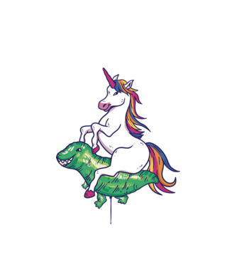 Balon cu Unicorn model alb pe tricou