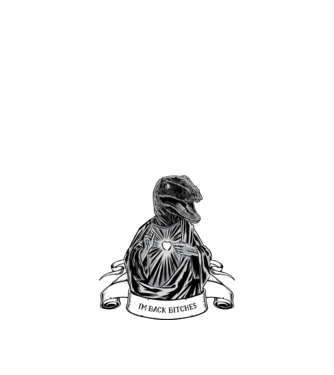 Iisus Raptor Dinozaur model nisipiu pe tricou