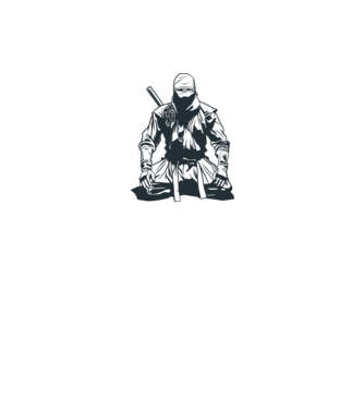 Ninja model gri pe tricou