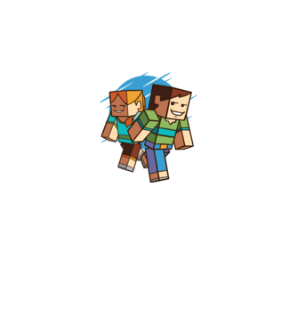 Caractere Minecraft model alb pe tricou