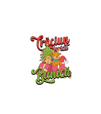 CRĂCIUN FERICIT BUNICĂ model negru pe tricou