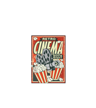 Afiș cinema retro model verde de măr pe tricou