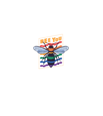 Bee You Pride model negru pe tricou
