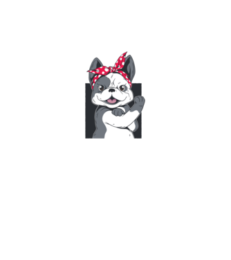 Bulldog Francez model gri pe tricou