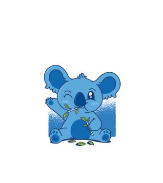 Koala drăguț model alb pe tricou