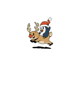 pinguin reindeer cristmas model alb pe tricou