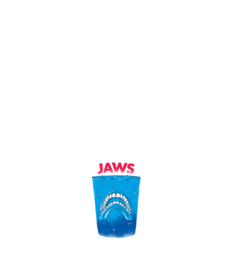 Jaws dinți tricou parodie model alb pe tricou