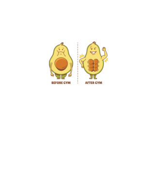 Antrenament Avocado model alb pe tricou